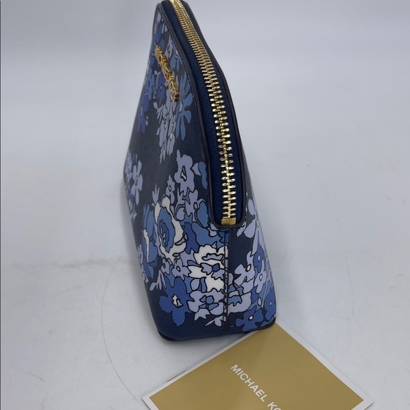 Michael Kors Navy and White Floral Cosmetic Bag - Picture 6 of 9